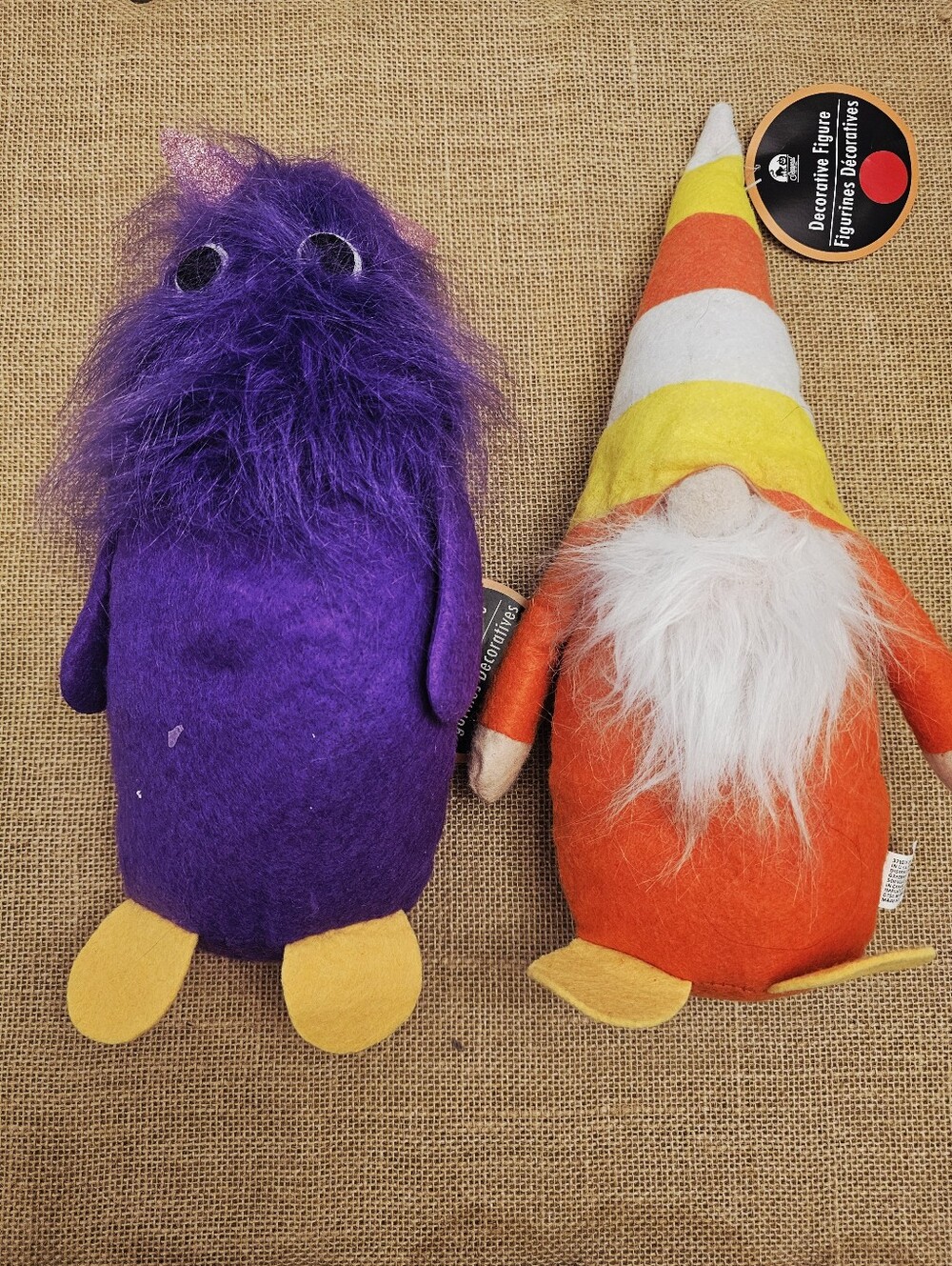 Halloween Duo Decorative Figures - Candy Cane And "Mr Munch" NWT